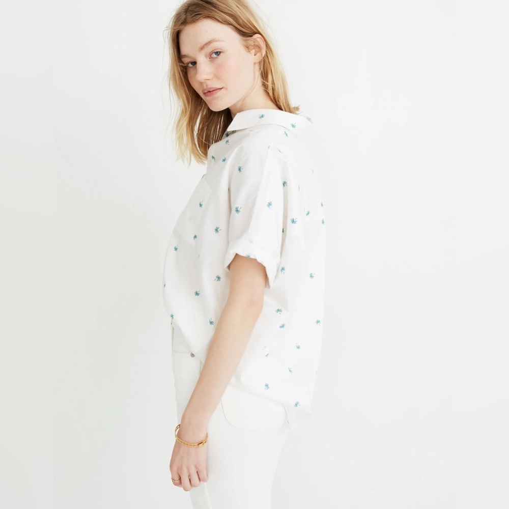 Madewell Courier Shirt in Palm Print - Size L - Picture 2 of 4